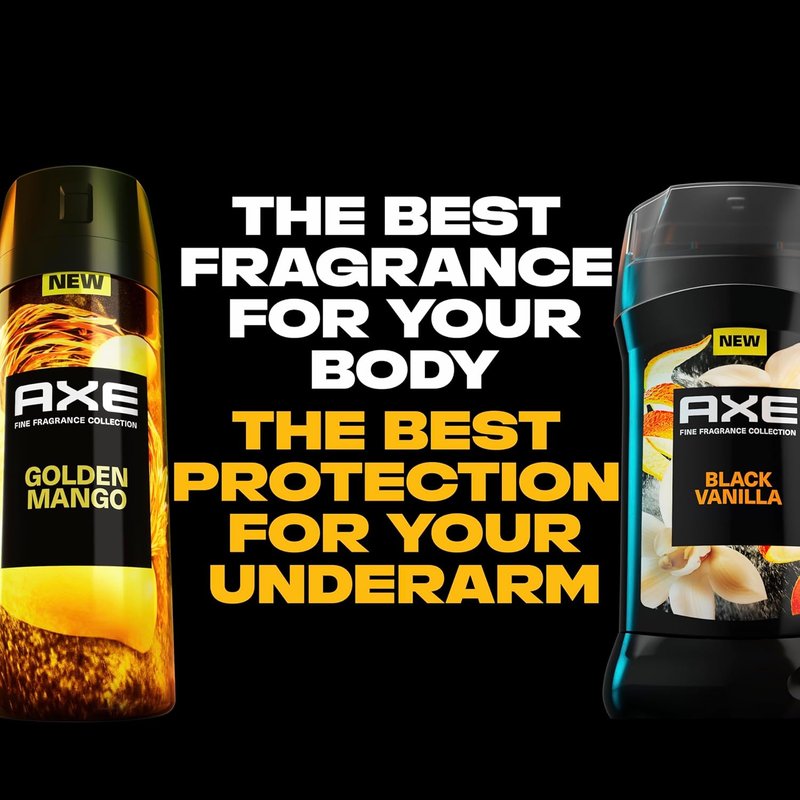 Axe Fine Fragrance Collection Deodorant Body Spray for Men - Golden Mango | 72H Odor Protection, 4 oz (3 Count)