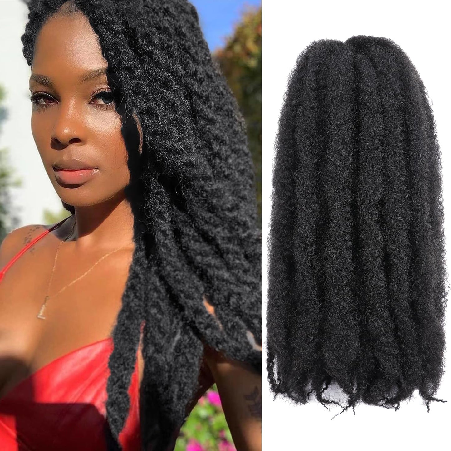Marley Twist Braiding Hair-18Inch 8packs Cuban Twist Hair Soft Marley Hair for Black Women(1B, 18 Inch (Pack of 8))