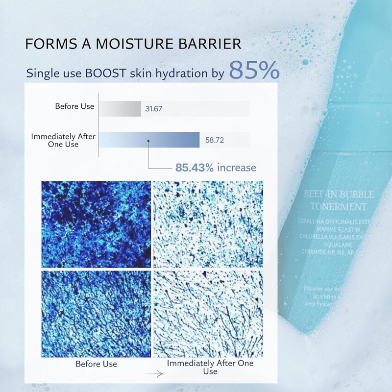 Reef-in Bubble Tonerment - Low pH Ceramide Foaming Toner for 72-Hour Hydration | Korean Skincare, 3.38 fl. oz.