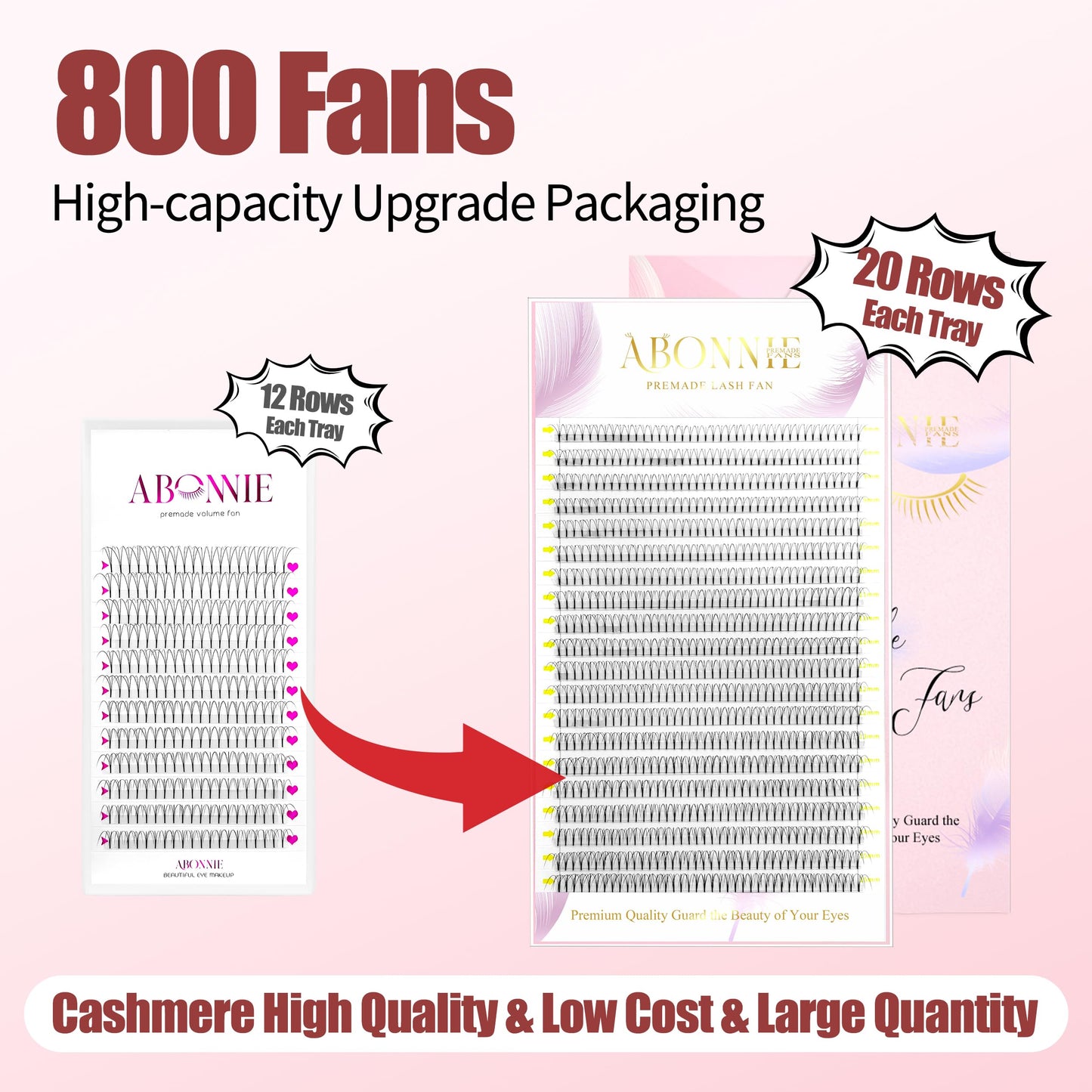 ABONNIE 800 Premade Fans Eyelash Extensions 3D 10mm Mix Premade Lash Fans 0.07 Thickness D Curl Lash Extensions Handmade Volume Lash Extensions (Short Stem 3D 0.07-D 10mm)