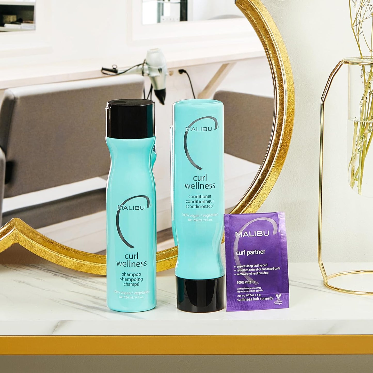 Malibu C Curl Wellness - Curl-Enhancing Shampoo & Conditioner Set | Hydrating Frizz Control for Moisture & Shine