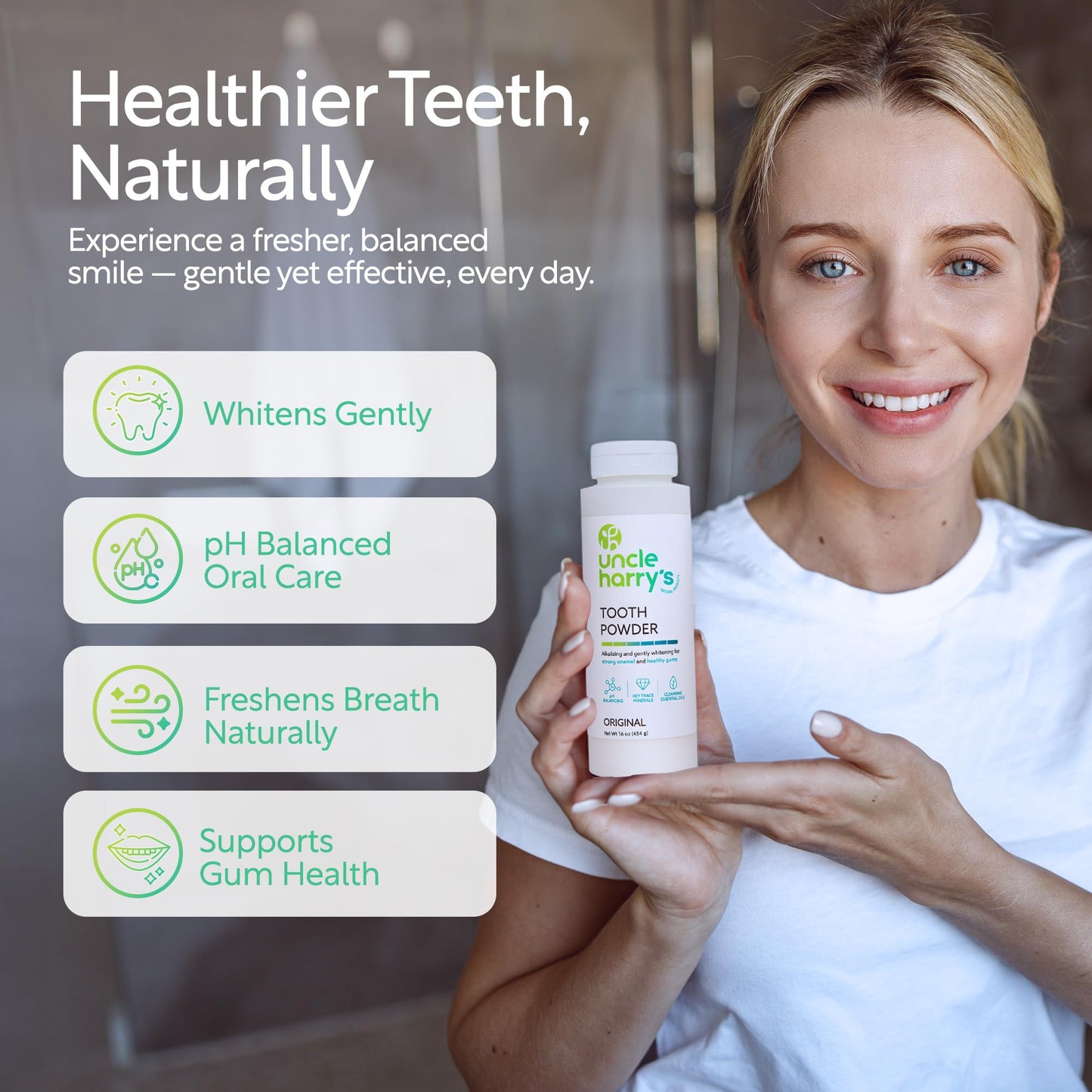 Uncle Harry's All Natural Tooth Powder, 16oz