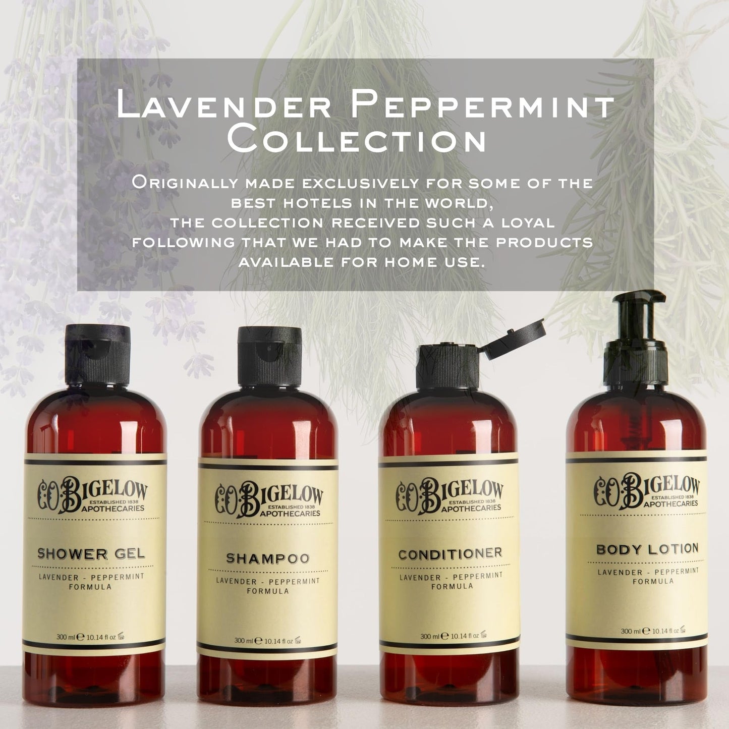 C.O. Bigelow Lavender Peppermint Shower Gel, Moisturizing Body Wash with Lavender & Peppermint Essential Oils, 10.14 Fl Oz (Pack of 2)