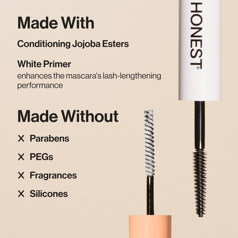 Honest Beauty Extreme Length Volumizing Clean Mascara + Honest Lavender Foaming Bubble Bath Bundle | Naturally Derived + Cruelty Free | 0.27 fl oz, 12 fl oz