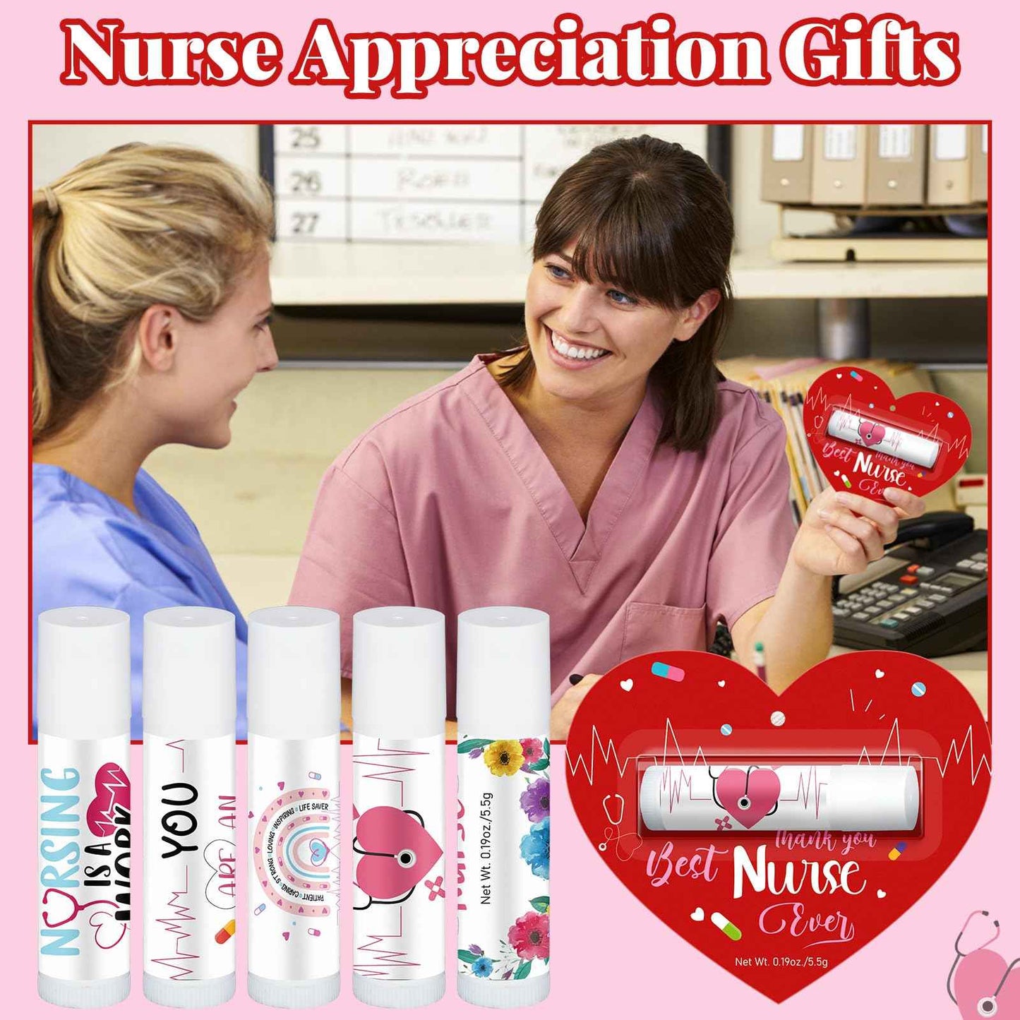30 Pack Nurses Appreciation Gifts Bulk Lip Balms Christmas Hospital Staff Team Thank You Gifts Best Nurse Ever Fall Thanksgiving Xmas Appreciation Party Favors for Coworkers Midwife Women Presents