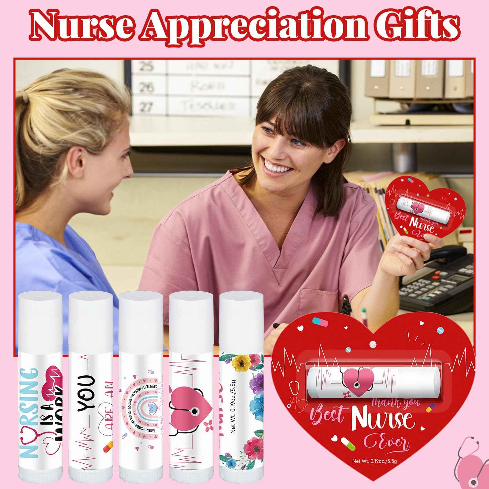 30 Pack Nurses Appreciation Gifts Bulk Lip Balms Christmas Hospital Staff Team Thank You Gifts Best Nurse Ever Fall Thanksgiving Xmas Appreciation Party Favors for Coworkers Midwife Women Presents