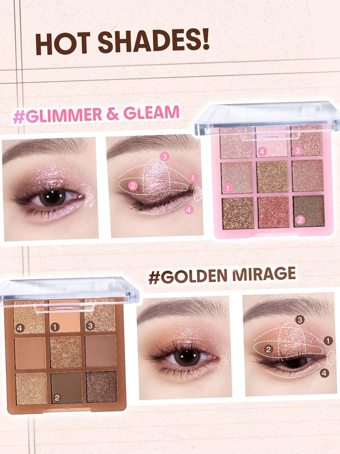 SHGLAM 9-Color Eyeshadow Palette - Ultra-Pigmented Shimmer & Matte Shades | Vegan & Cruelty-Free
