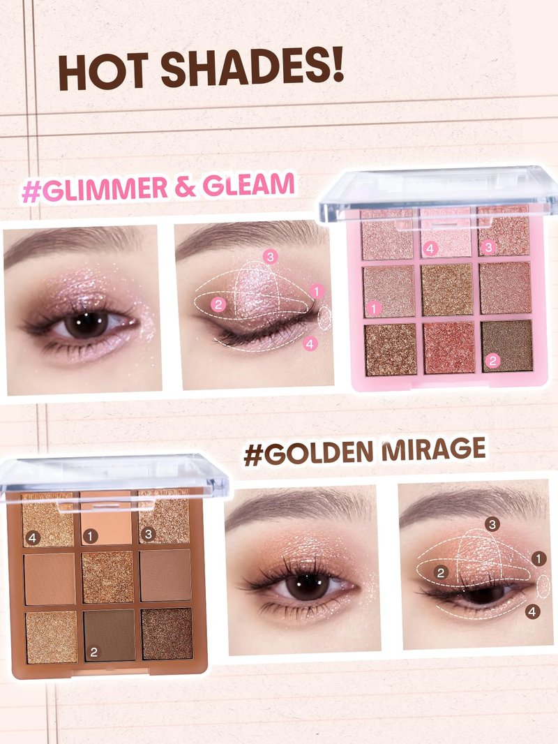 SHEGLAM Eyeshadow Palette 9-Color Ultra-pigmented Shimmer & Matte Shades, Vegan & Cruelty-free-Coffee Shop
