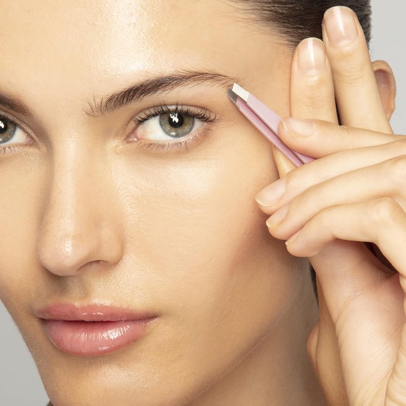 Tweezerman Brow Sculpting Set - Exclusive Tea Rose Tweezers & Brush