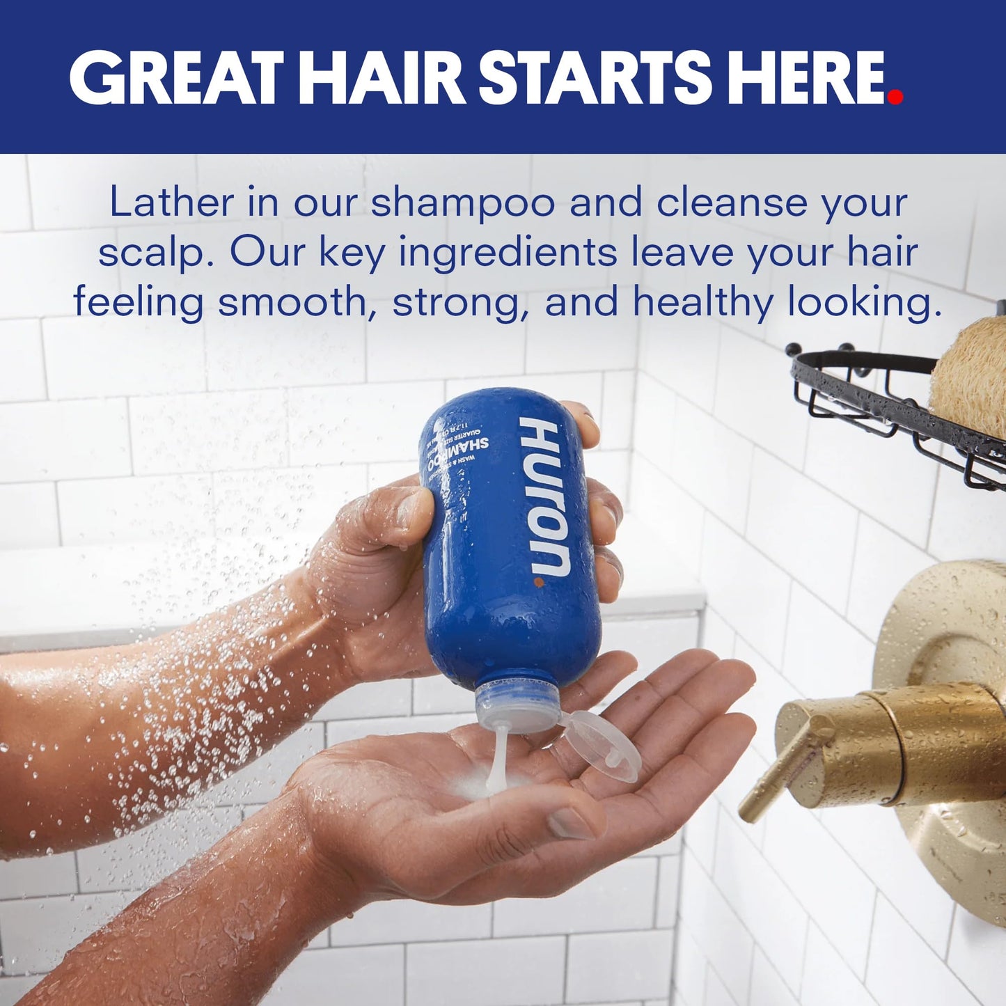 Huron Shampoo for Men and Women, Hydrating & Strengthening Shampoo with Citrus + Juniper + Aromatic Greens, Moisturizing Hair Wash, Phthalate-Free, Non-Toxic Clean Ingredients, 11.4 fl oz (Pack of 2)