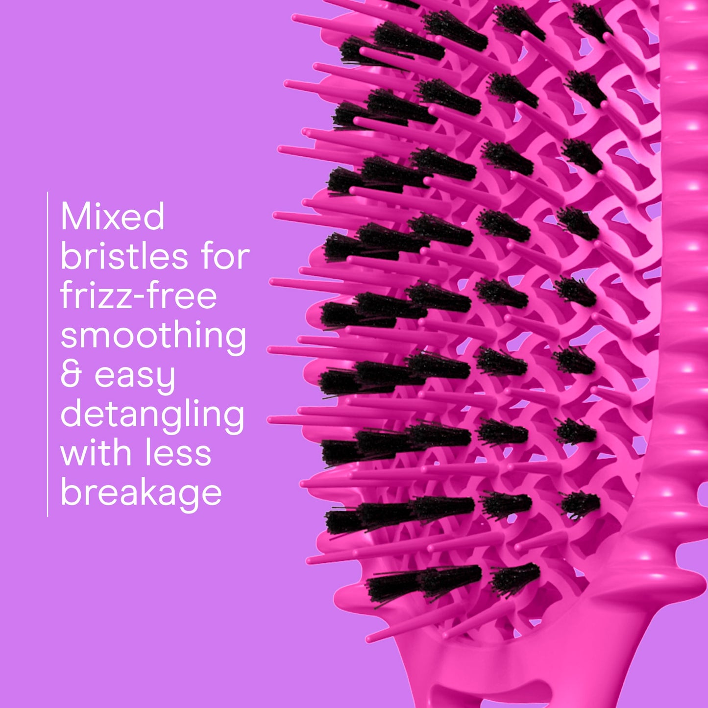 Conair Curl Define Pro Detangler Brush for Curly Hair, Dual-Vent Design with Continuous Grooves, Mixed Bristles for Frizz-Free Detangling, Smoothing, and Curl Definition
