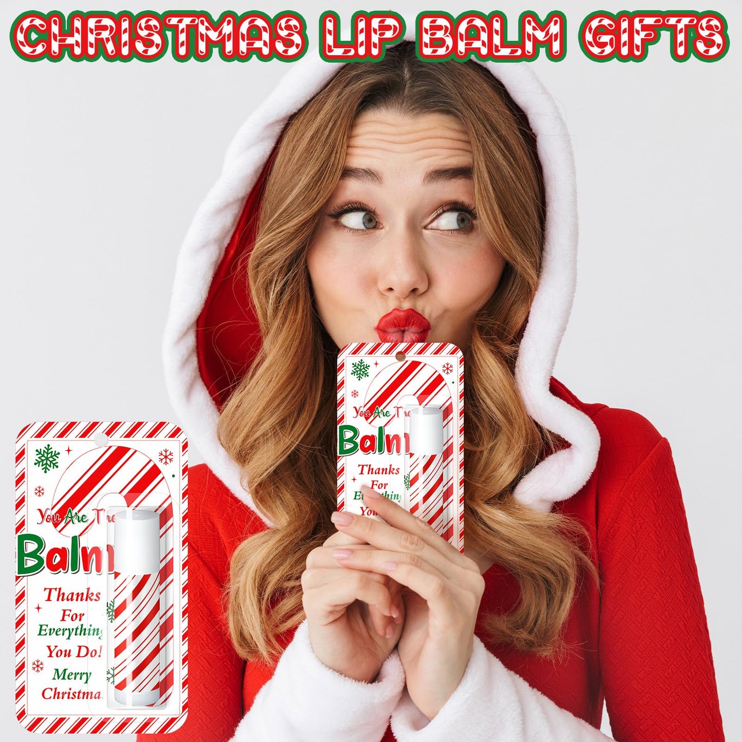 Sacubee 30 Pack Christmas Lip Balms Bulk Xmas Lip Balm Honey Flavored 5 Styles Holiday Party Treat Goodie Bags Stuffers Small Gifts for Women Men