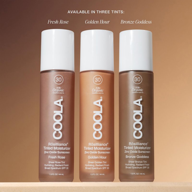 COOLA Organic Rosilliance BB Cream with SPF 30, Tinted Moisturizer Sunscreen & Foundation, Dermatologist Tested, Golden Hour, 1.5 Fl Oz