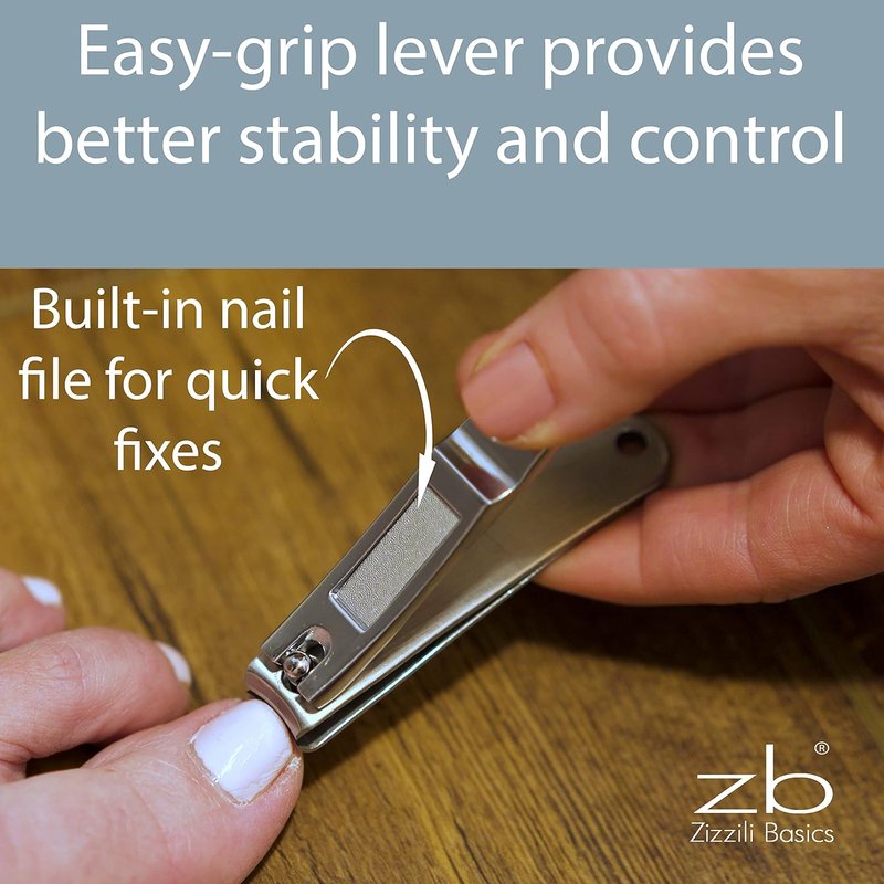 Nail Clippers Set - 3-Piece Stainless Steel Fingernail & Toenail Clippers with Nail File | Brown Travel Case for Men & Women