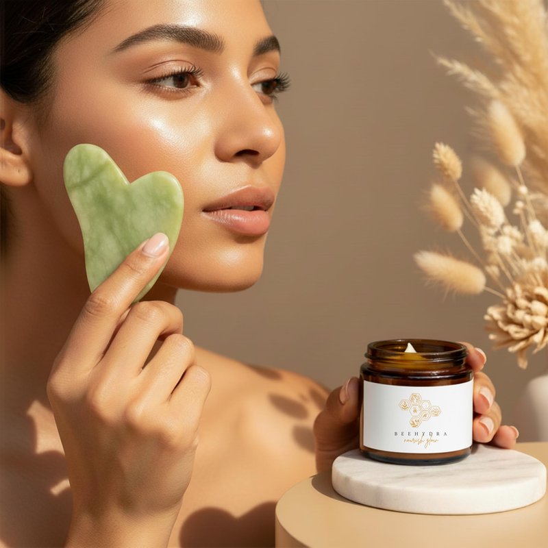 Beehydra Grass-Fed Beef Tallow Balm & Gua Sha Set – Nourishing Tallow Moisturizer for Face, Body & Hands – Natural Skincare