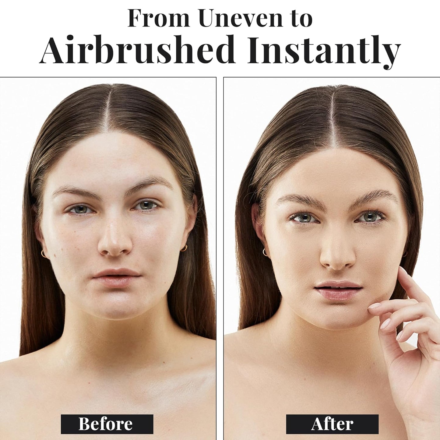 MagicMinerals AirBrush Foundation - 2 Piece Set with Kabuki Brush | Anti-Aging Spray Makeup for Smooth Radiant Skin - Medium