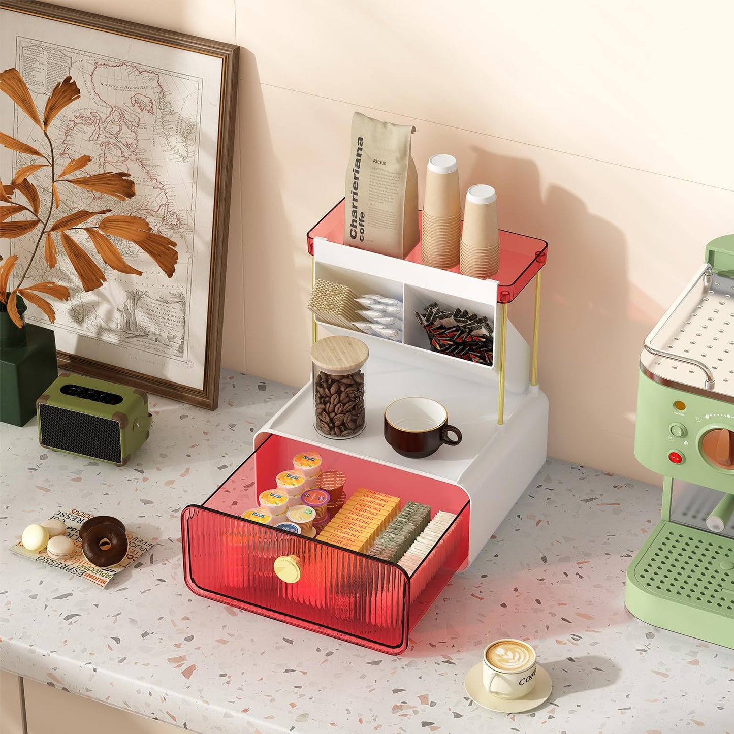 FOLLOWIN Bathroom Organizers and Storage with Drawer, Makeup Organizer