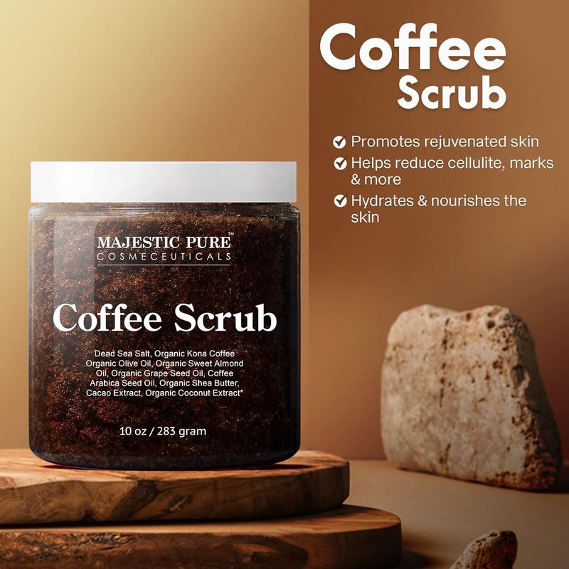 Arabica Coffee Scrub - Natural Exfoliating Body Scrub for Stretch Marks, Acne, Eczema & More | 10 Ounces