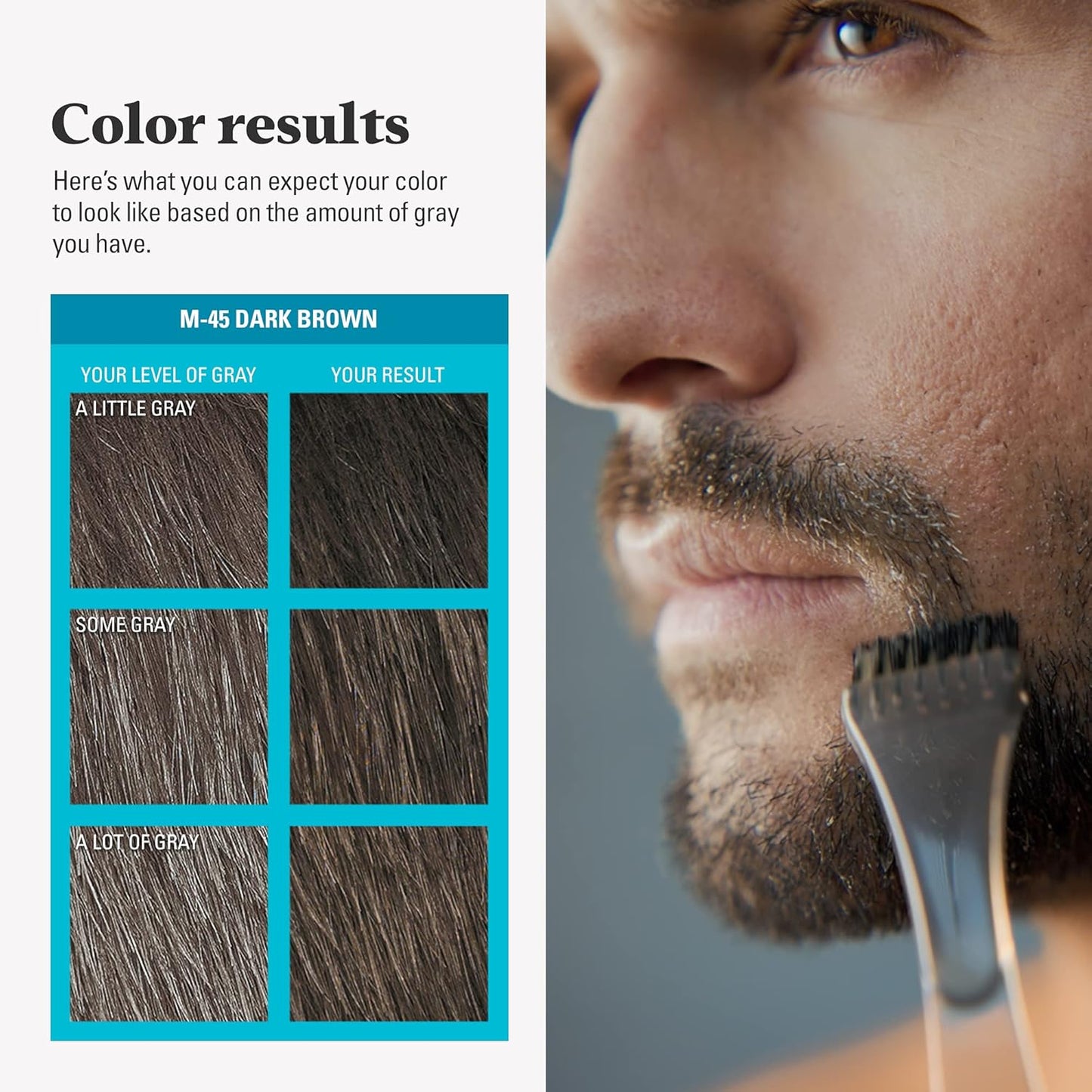 Just For Men Mustache & Beard Dye - Keratin & Biotin Formula for Healthy Facial Hair | Dark Brown, Pack of 3