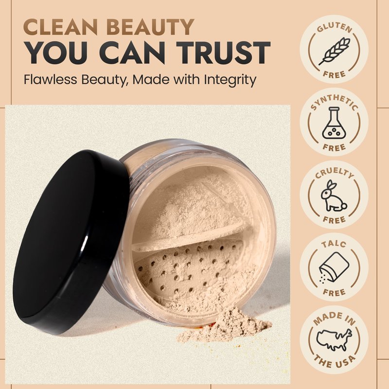 BaeBlu InstaFame Loose Powder Foundation, Dream - Full Coverage Matte Natural Mineral foundation for Sensitive & Acne-Prone Skin - Non-Nano Zinc, Titanium Dioxide Mineral Pigment, No Fillers/Binders