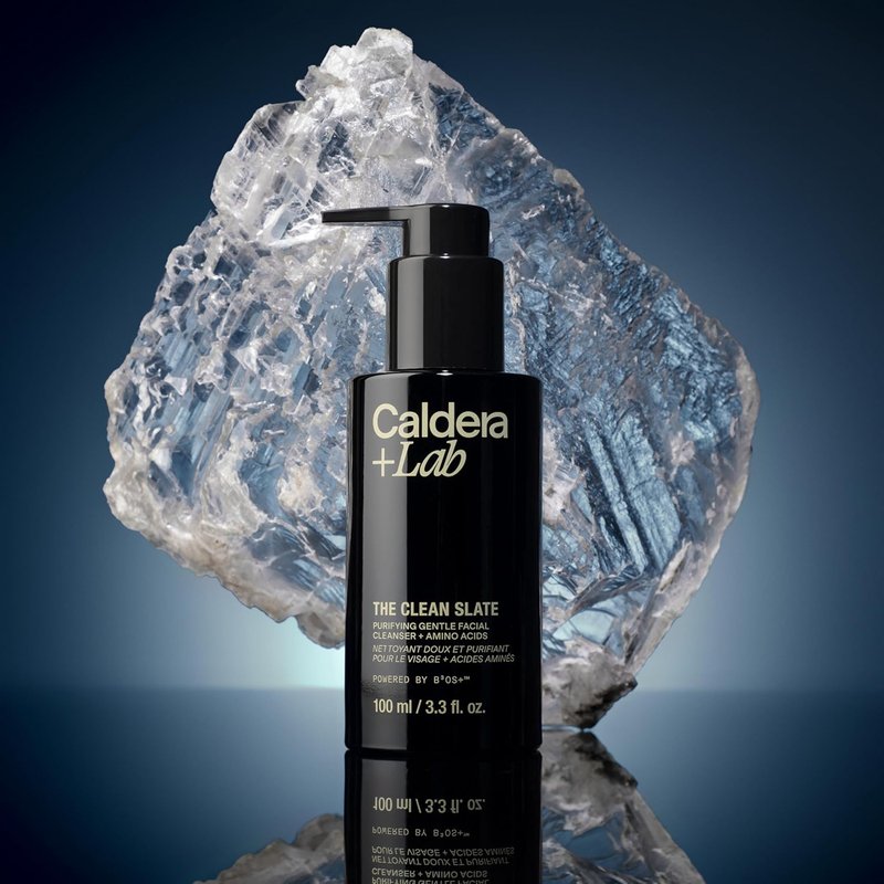 Caldera + Lab Men's Organic Foaming Facial Cleanser - Vegan Exfoliating Face Wash for Dry, Sensitive & Normal Skin