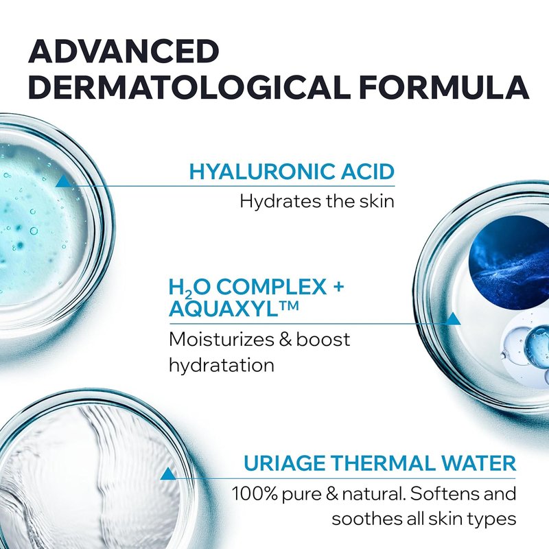 Uriage Moisturizing Face Cream - Hyaluronic Acid 24H Hydration | Brightening & Softening Formula, Floral Scent