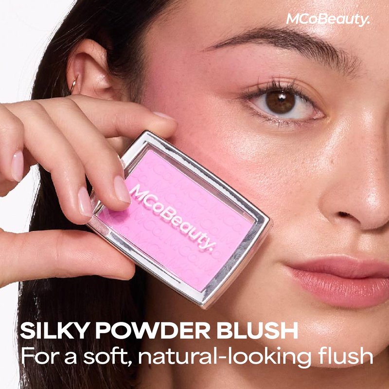 MCoBeauty Glow Up pH Powder Blush - Peach - Color Activated Soft Matte Blusher for Cheeks - Blendable, Buildable & Long Wearing Face Makeup - Natural Finish - Vegan & Cruelty Free