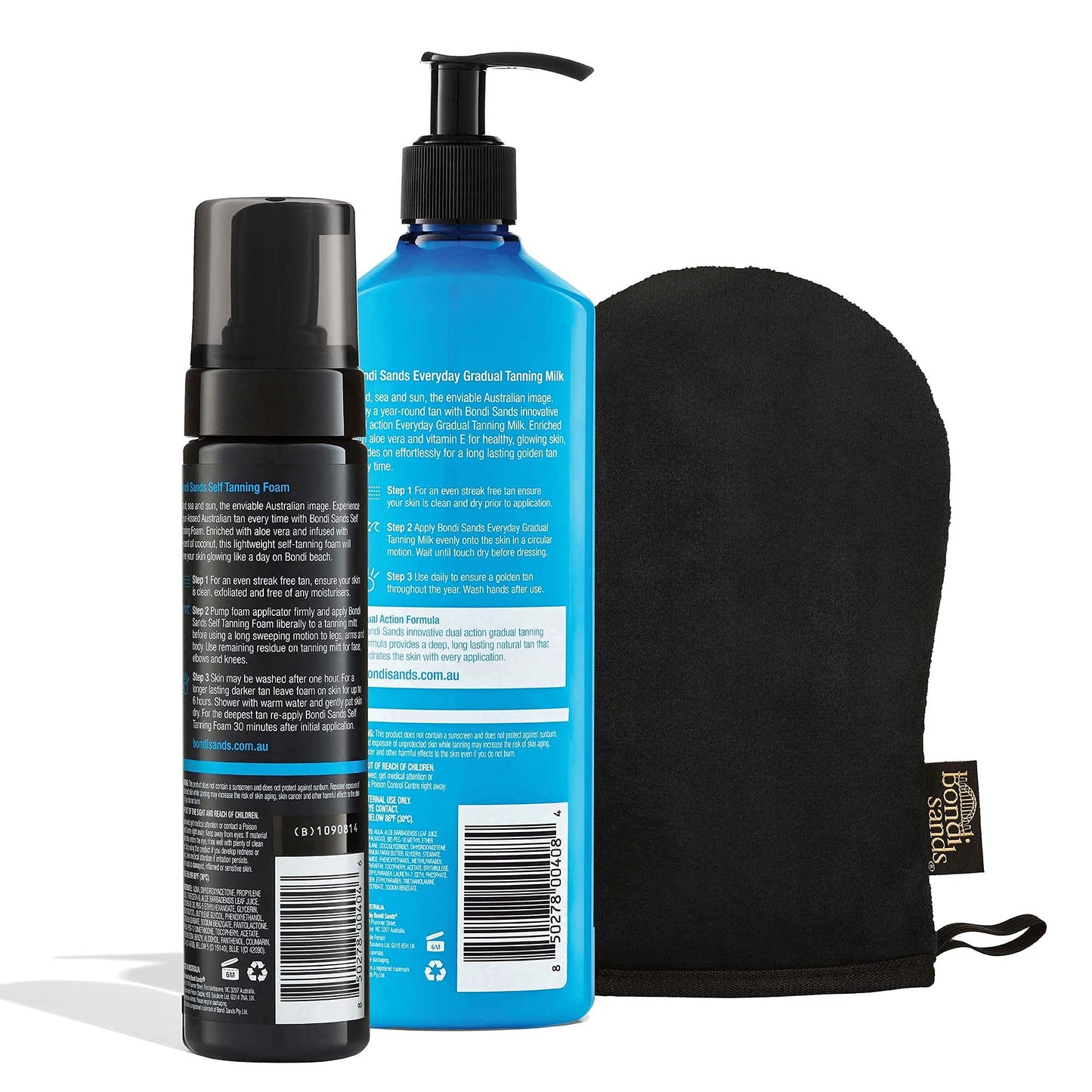 Bondi Sands Tan + Maintain Kit | Includes Dark Self Tanning Foam, Mitt, and Everyday Gradual Tanning Milk for a Long-Lasting Tan ($57 Value)