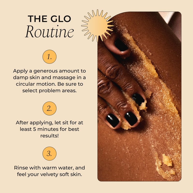 GLO Melanin Turmeric Scrub for Dark Spots, Brightening Inner Thighs Bikini Area Underarms, Natural Exfoliating Face