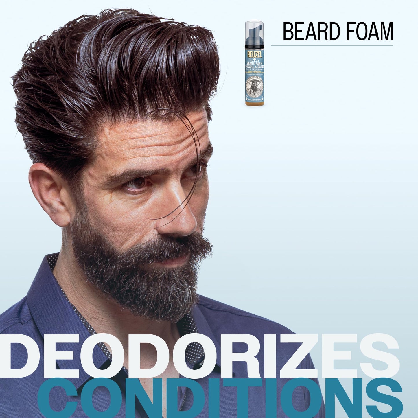 Reuzel Beard Foam, Reduces Beardruff And Itchy Skin, 2.36 Oz