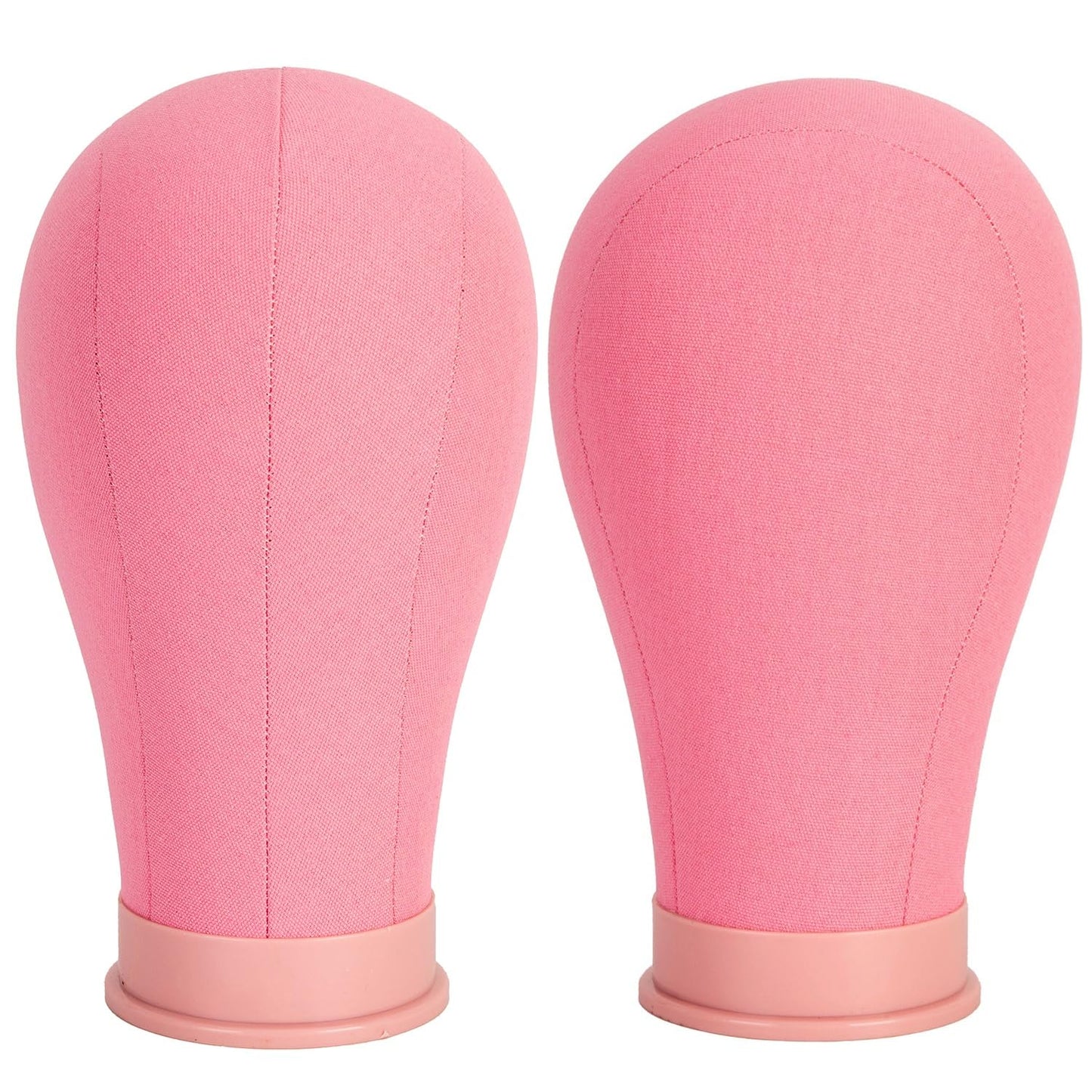 koskusder 22 Inch Wig Head Canvas Head with Stand Cork Canvas Mannequin Head with Wig Head Stand Manikin Head Block Set for Wigs Trimming Making Display with T Pins Set (Pink)