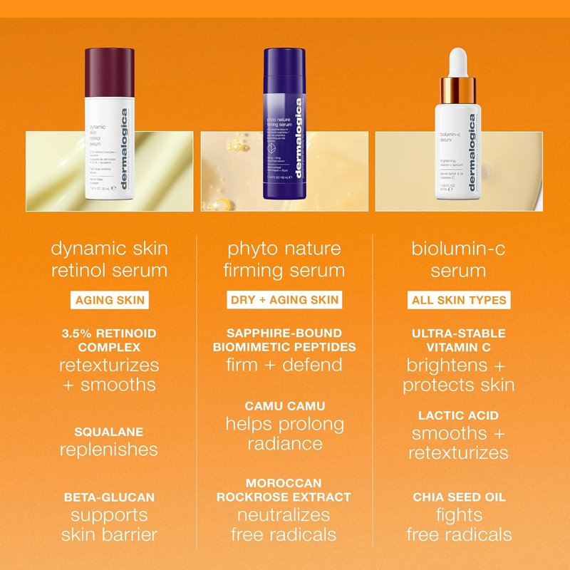 Dermalogica Biolumin-C Serum | Vitamin C Dark Spot Treatment with Peptides & AHA - Brightens & Firms Skin