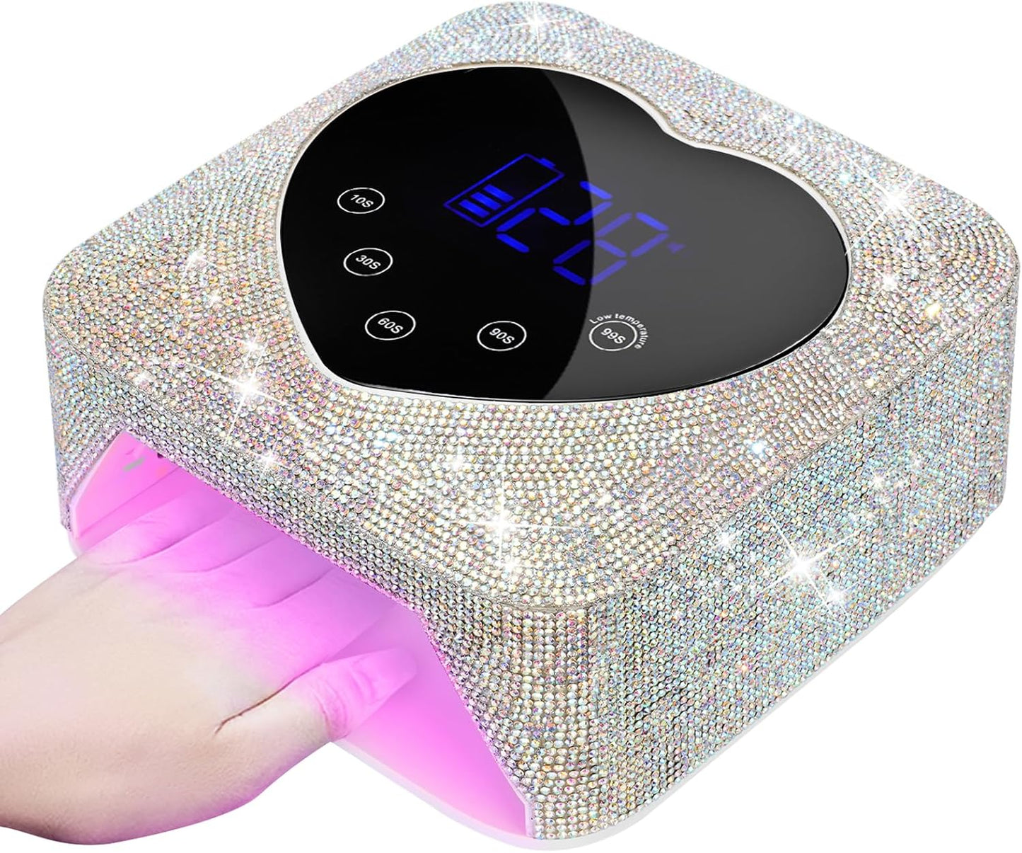 UV LED Nail Lamp - 72W Professional Gel Nail Curing Light with 4 Timer Settings & 30 Beads | Rechargeable Design