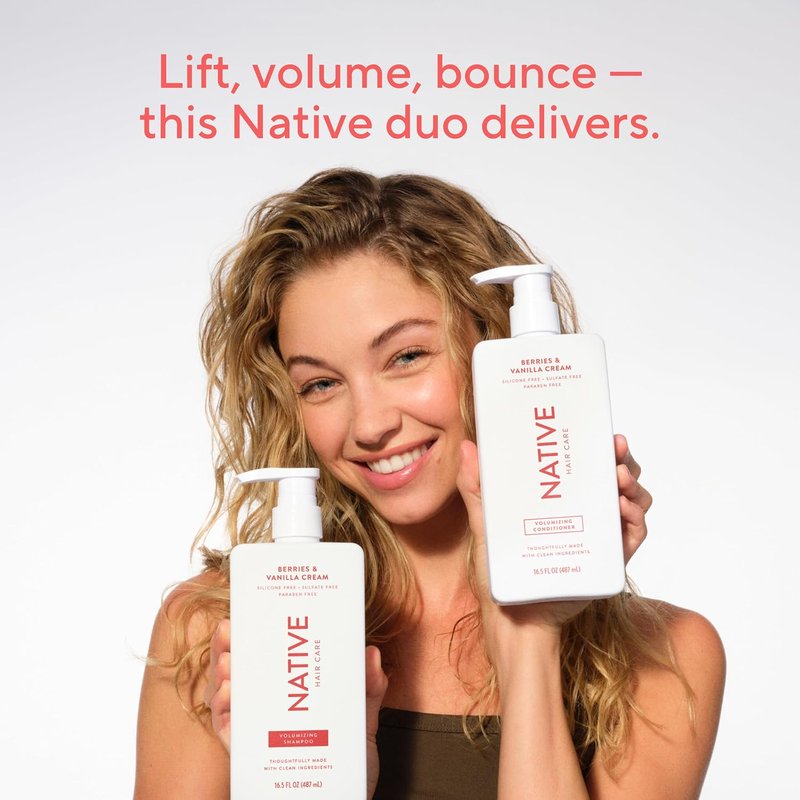 Native Volumizing Shampoo - Berries & Vanilla Cream | 16.5 fl Oz for Fuller Hair