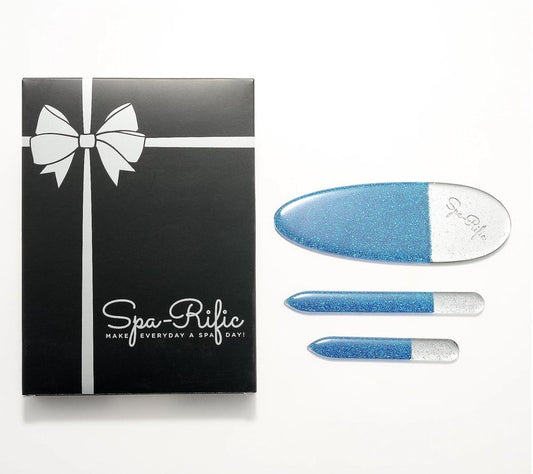 Spa-Rific 3pc Nano Glass Nail File Set with Case, Manicure Pedicure Tools