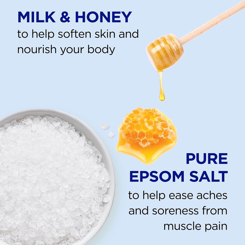Dr Teal's Epsom Salt Soaking Solution, Soften & Nourish with Milk and Honey, 48 Oz (Packaging May Vary) (Pack of 2)
