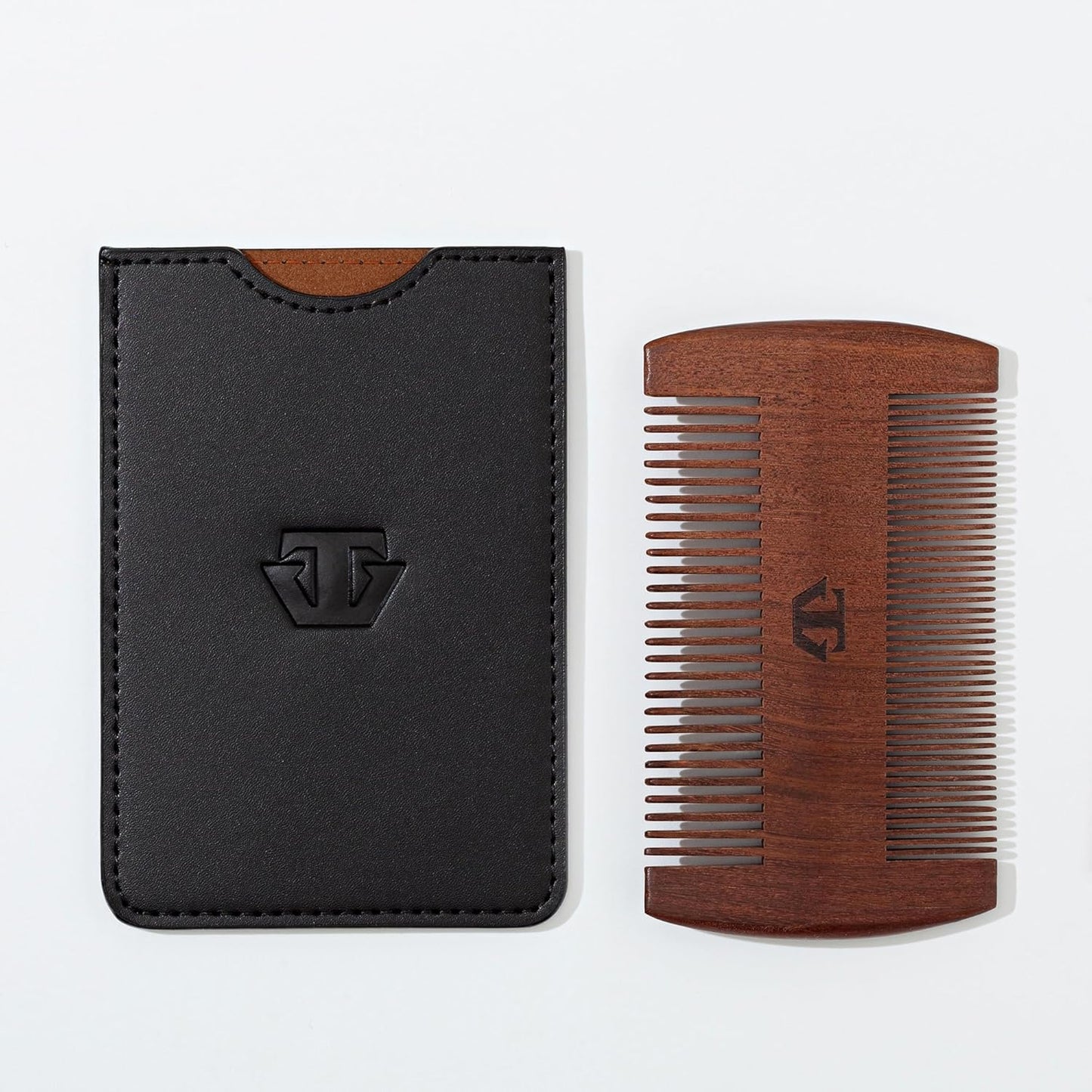 Sandalwood Beard Comb for Men - Premium Wooden Grooming Tool with Mother of Pearl Inlay | Perfect for Beard & Mustache Care
