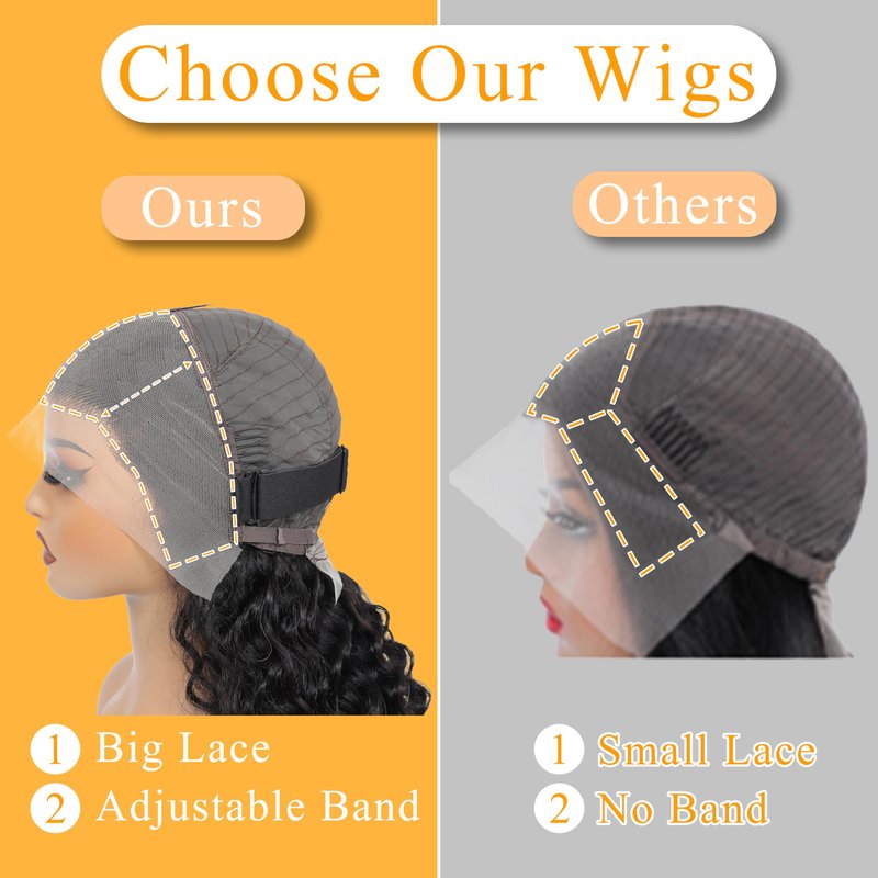 DZFAYESM 13x4 Deep Wave Lace Front Wigs Human Hair 200% Density Black Curly Human Hair Wig Short Natural Wigs for Black Women Transparent Lace Frontal Wig for Daily Wear 12 Inch