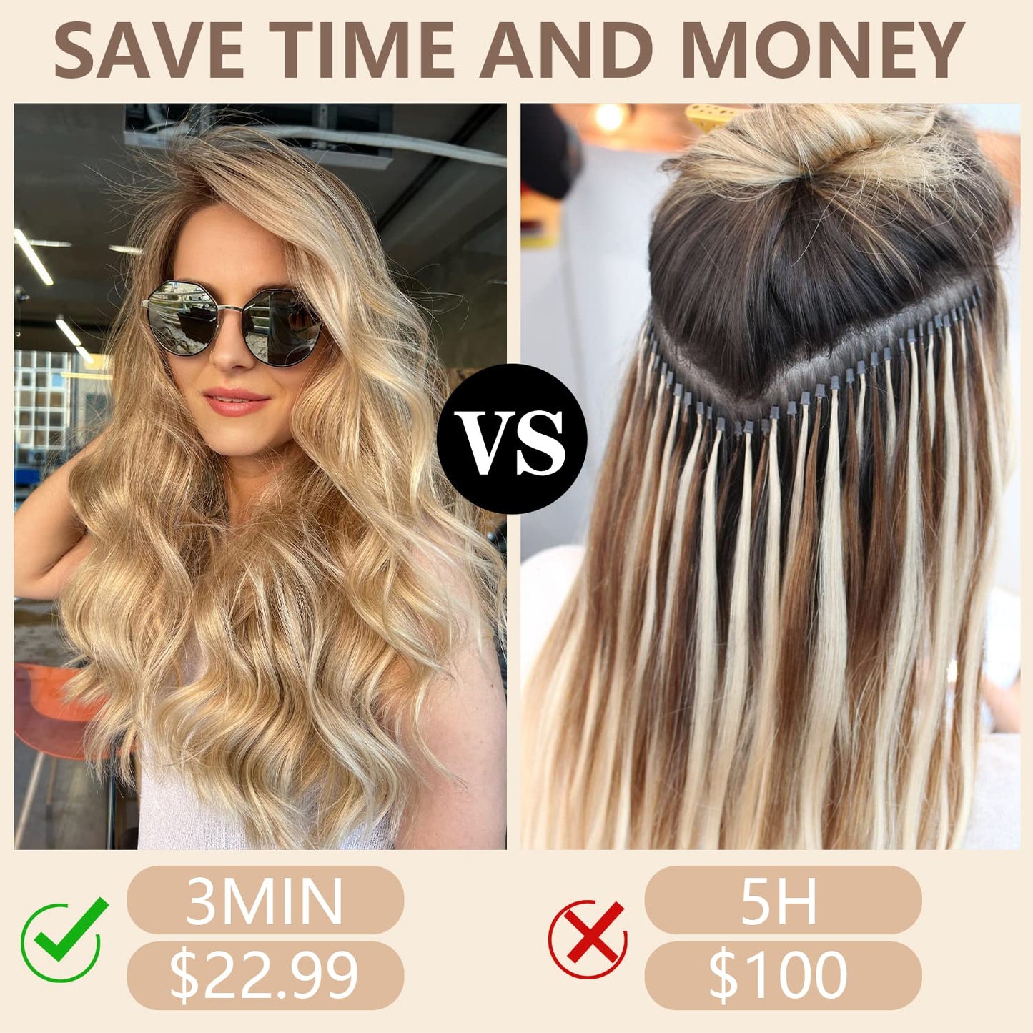Nnzes Clip in Long Wavy Hair Extension 4PCS Thick Hairpieces Double Weft 20 Inch Synthetic Blonde mix Bleach Blonde Hair Extension for Women