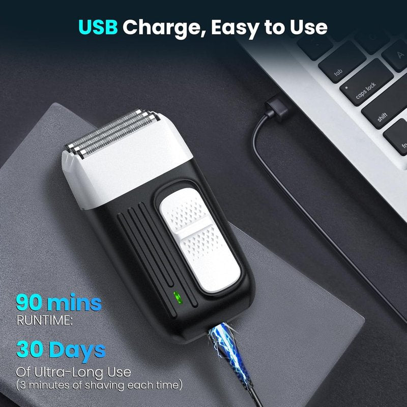 Electric Foil Shaver for Men - Daily Use Grooming Tool | Sleek Black Design