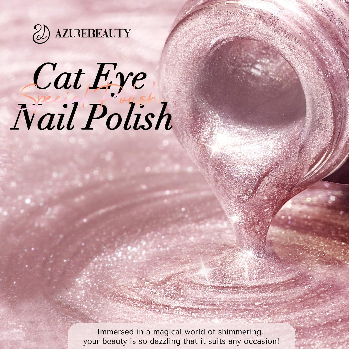 Cat Eye Nail Polish - Quick Dry Nude Glitter Lacquer | Salon-Quality Shine for Women & Girls