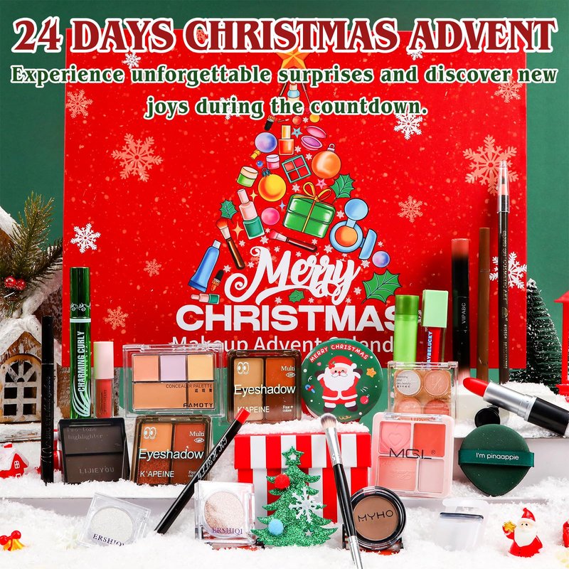 Zenoble Makeup Advent Calendar 2025, Advent Beauty Calendar 24 Days Christmas Countdown Full Makeup Surprise Gift Kit for Women & Teen Girls