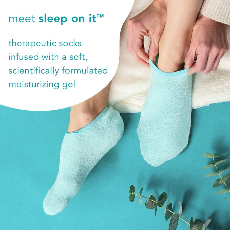 Barefoot Scientist Sleep On It Overnight Moisturizing Gel Socks, Nourish Your Feet, Sip Back & Relax, Pink and Champagne, 2 Pack