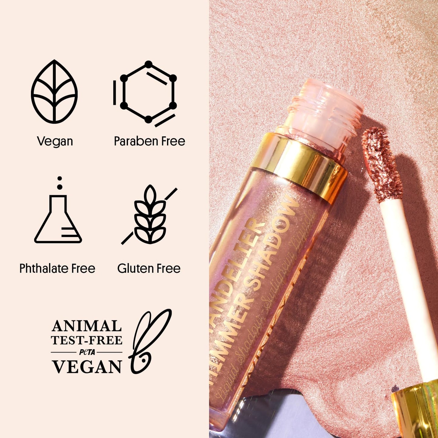 Winky Lux Chandelier Shimmer Cream Eyeshadow - Liquid Glitter Eyeshadow, Long Lasting Crease Free, One Swipe Coverage and Sparkle, Gold, Bottle Pop