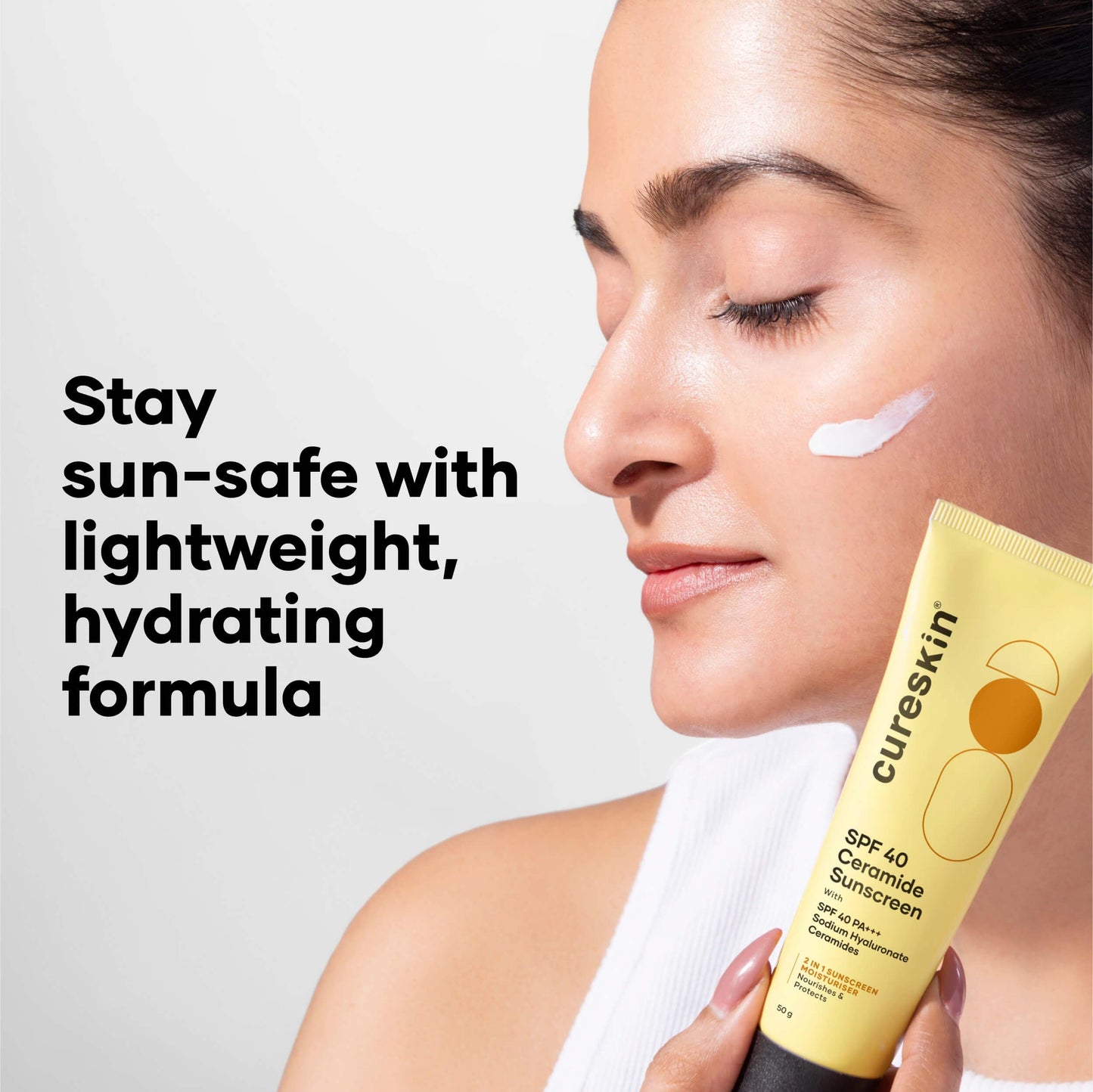 Cureskin SPF 40 Ceramide Sunscreen with Hyaluronic Acid & Ceramides | 2-in-1 Sunscreen Moisturizer, Broad Spectrum, SPF 40 & PA+++, 1.76 Ounce (Pack of 1)