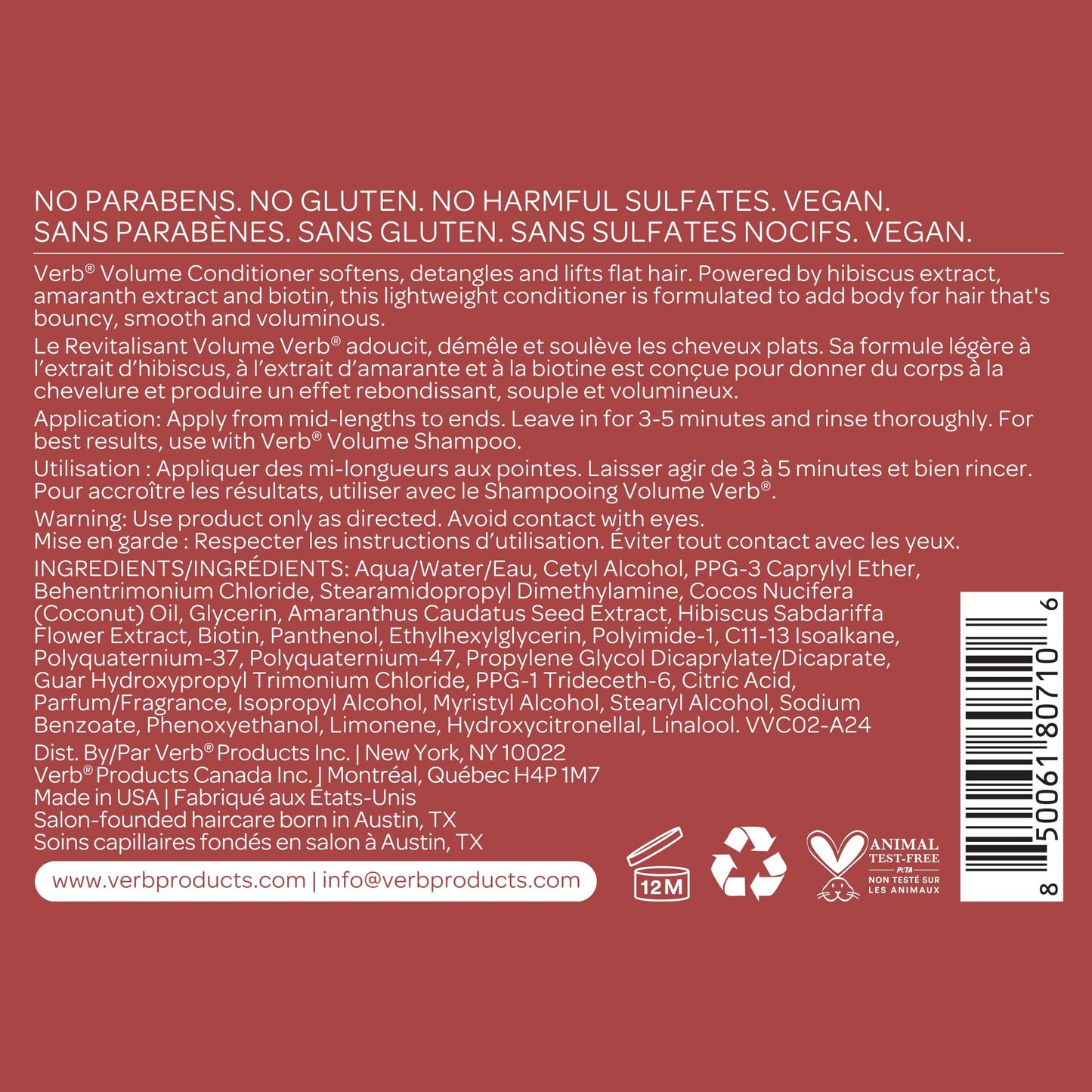 VERB Volume Conditioner 32 fl oz | Detangle + Weightless Lift for Flat Hair