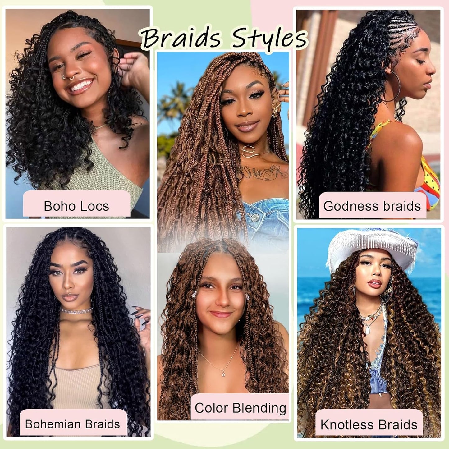 Boho Braids Human Hair - 110g 16 Inch Deep Water Wave Bulk Extensions | Virgin Curly 3 Bundles P4/30