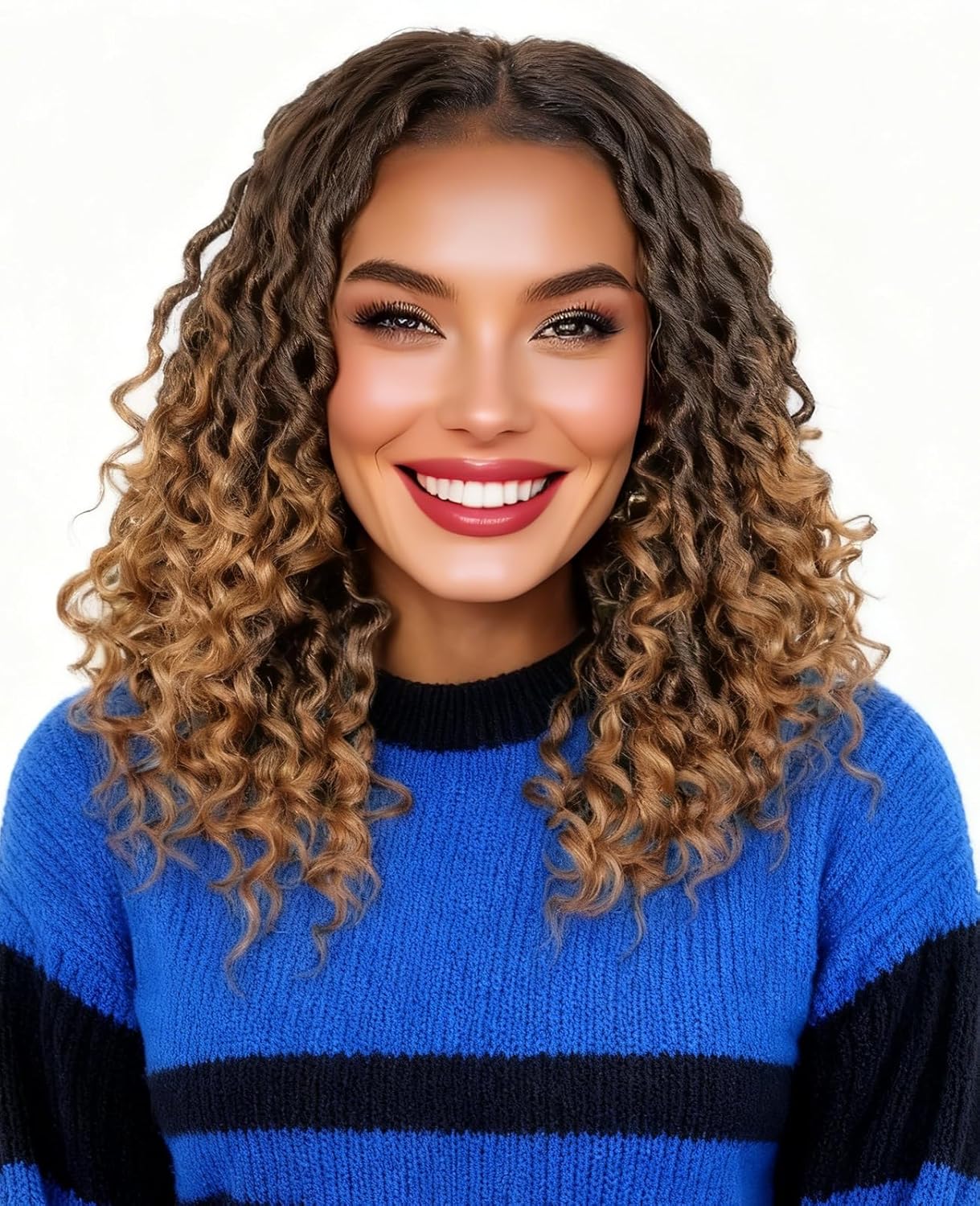 Goddess Locs Crochet Hair - 10 Inch Ombre Blonde Boho Style | Pre-Looped with Curly Ends