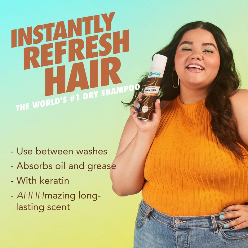 Batiste Dark Dry Shampoo, Waterless shampoo, 3.81oz 3 pack