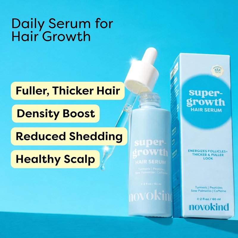Hair Growth Serum - Water-Based Scalp Treatment with Caffeine & Peptides | Thicker, Fuller Hair for Men & Women - 2 fl oz